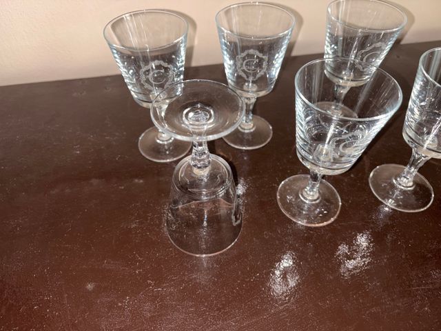 6 Bicchierini Cristallo Incisi