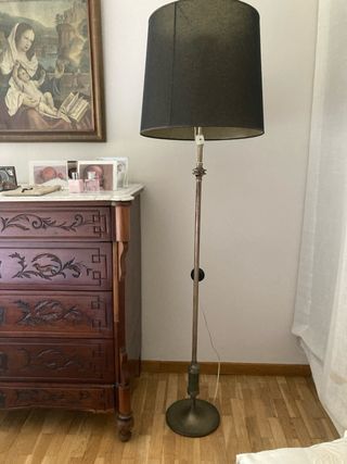 Lámpara vintage metal y madera