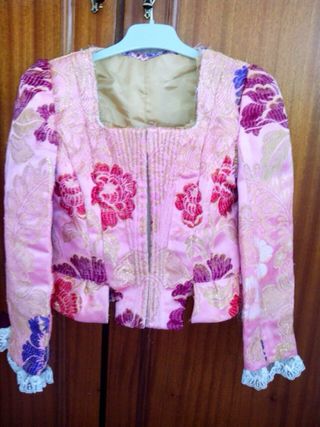 Traje de Fallera Niña Morado y Dorado