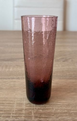 5 Vasos Vintage Cristal Craquelado Amatista