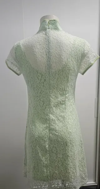 Abito Qipao con Pizzo Verde