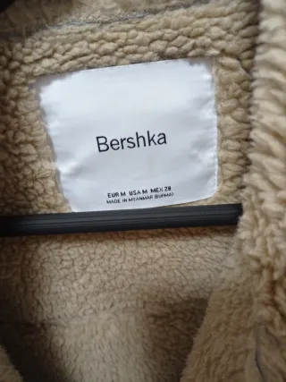 Chaqueta Bomber Aviador Bershka Marrón/Beige