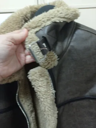 Chaqueta Bomber Aviador Bershka Marrón/Beige