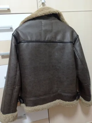 Chaqueta Bomber Aviador Bershka Marrón/Beige