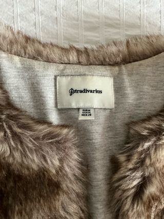 Chaleco pelo beige y marron