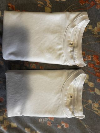 2 Camiseta infantil manga larga blanca