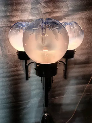 Lámpara vintage tulipas Mazzega color azul