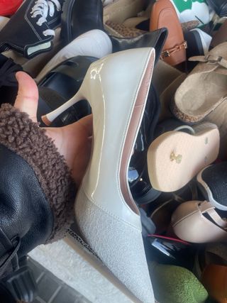 Zapatos de novia tacón blanco encaje