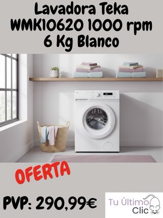 Lavadora Teka WMK10620 1000 rpm 6 Kg