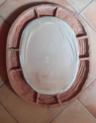 Specchio ceramica Faenza rose gialle