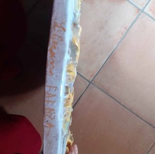 Specchio ceramica Faenza rose gialle