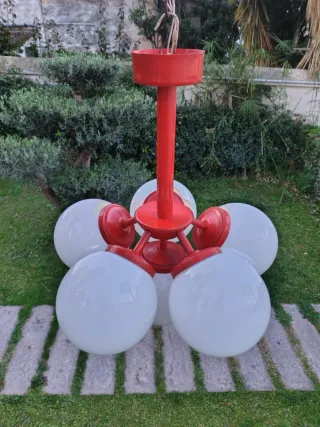 Lámpara vintage en forma de racimo opalina