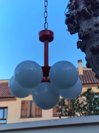 Lámpara vintage en forma de racimo opalina