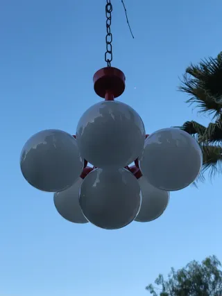 Lámpara vintage en forma de racimo opalina