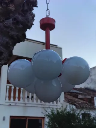 Lámpara vintage en forma de racimo opalina