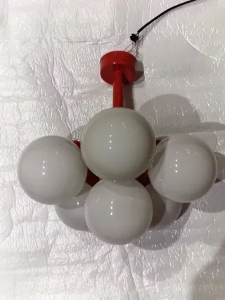 Lámpara vintage en forma de racimo opalina