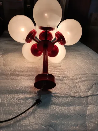 Lámpara vintage en forma de racimo opalina