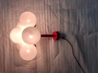 Lámpara vintage en forma de racimo opalina