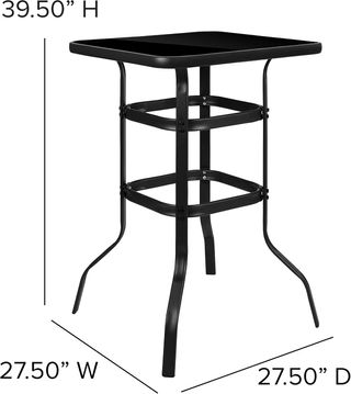 Mesa Alta Metal y Cristal Negra 27.5