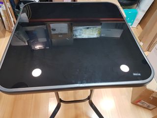 Mesa Alta Metal y Cristal Negra 27.5