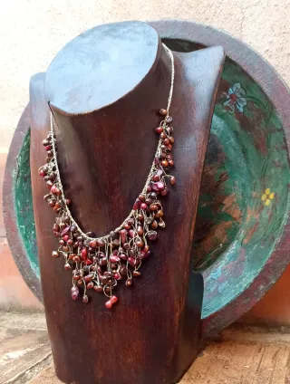 Collar "cascada" perlas naturales