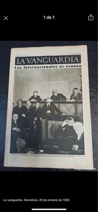 La vanguardia. Barcelona. 29 de octubre de 1936