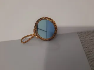 Espejo de mano LIMOGES porcelana dorado