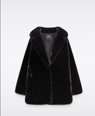 Abrigo pelo Zara negro
