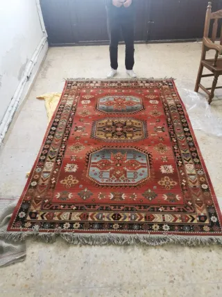 Alfombra de lana multicolor