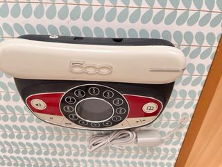 Teléfono Vintage Fiat 500 Beige/Negro