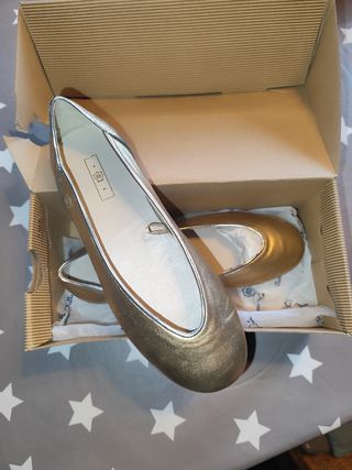 Bailarina Massimo Dutti Dorada Talla 37