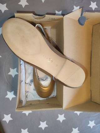 Bailarina Massimo Dutti Dorada Talla 37