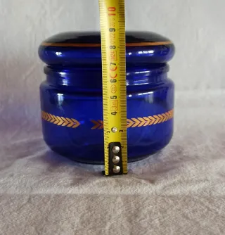 Bombonera vintage azul cobalto / detalles dorados