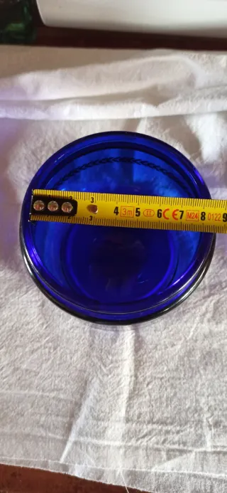 Bombonera vintage azul cobalto / detalles dorados