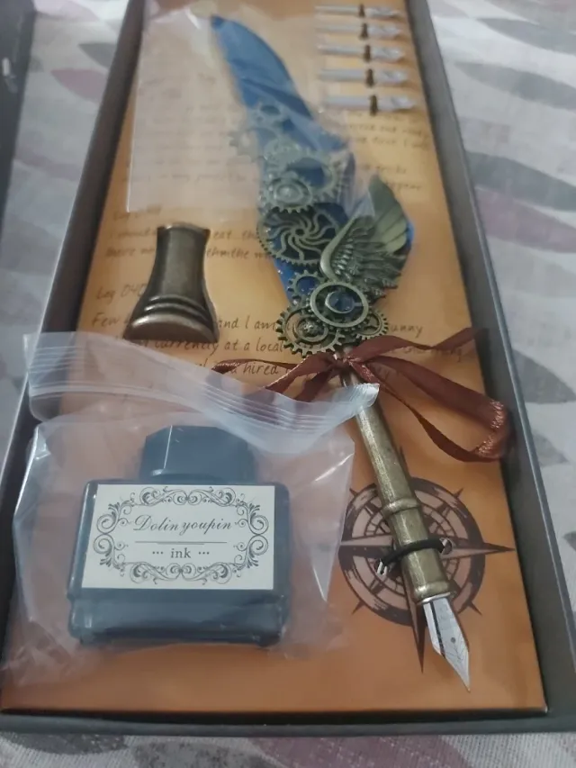 Juego Pluma y Tinta Estilo Vintage