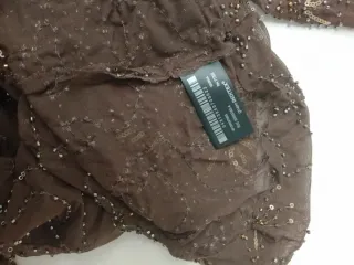 Blusa gasa marrón bordada S