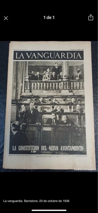 La vanguardia. Barcelona. 23 de octubre de 1936