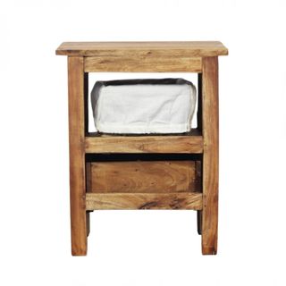 Mobiletto Legno Riciclato Rustico Salvaspazio 51cm