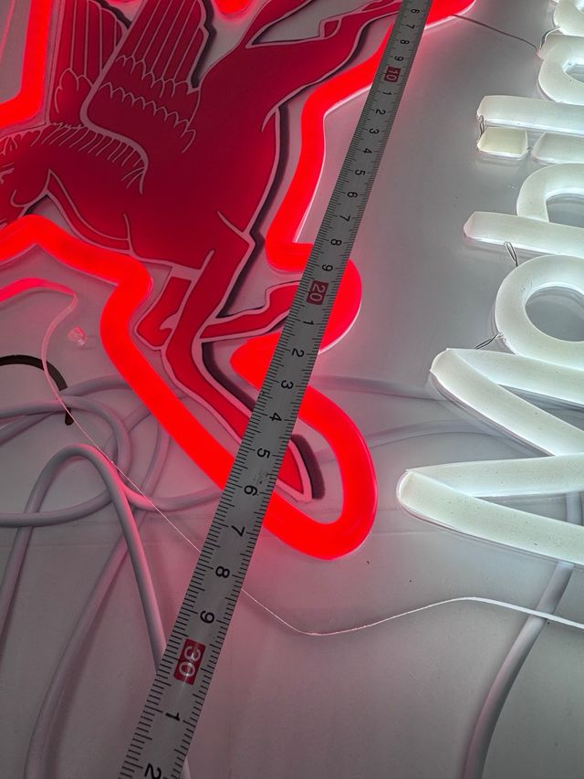 Cartel Neón LED Moderno Mobilgas Rojo