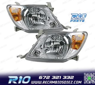 FAROS PARA TOYOTA HILUX VIGO PICK-UP 05-11 FONDO CROMO