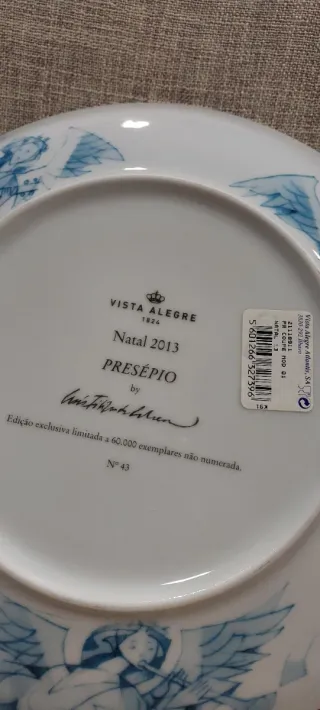 Prato "Coleção Natal" Vista Alegre, Ano 2013