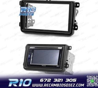 MARCO NEGRO RADIO 2-DIN PARA SEAT ALTEA LEON TOLEDO SKODA FA