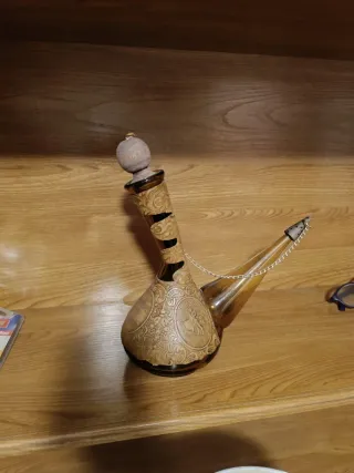 Porrón de cristal con cuero