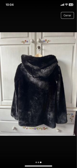 Abrigo pelo capucha Zara Talla S