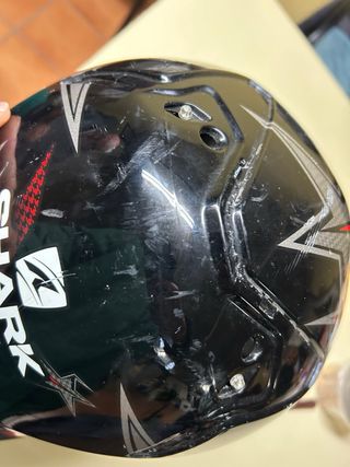 Casco Moto Shark Negro y Rojo