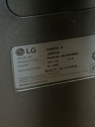 Pantalla Curva LG 35 Negra Modelo 35WN73A-B