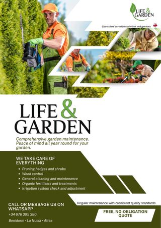 Jardinero profesional mantenimiento de jardines