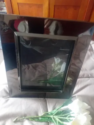 Marco de fotos gris/plateado