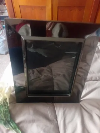 Marco de fotos gris/plateado