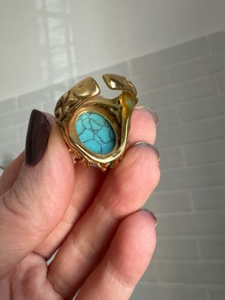 Anello ottone con turchese naturale